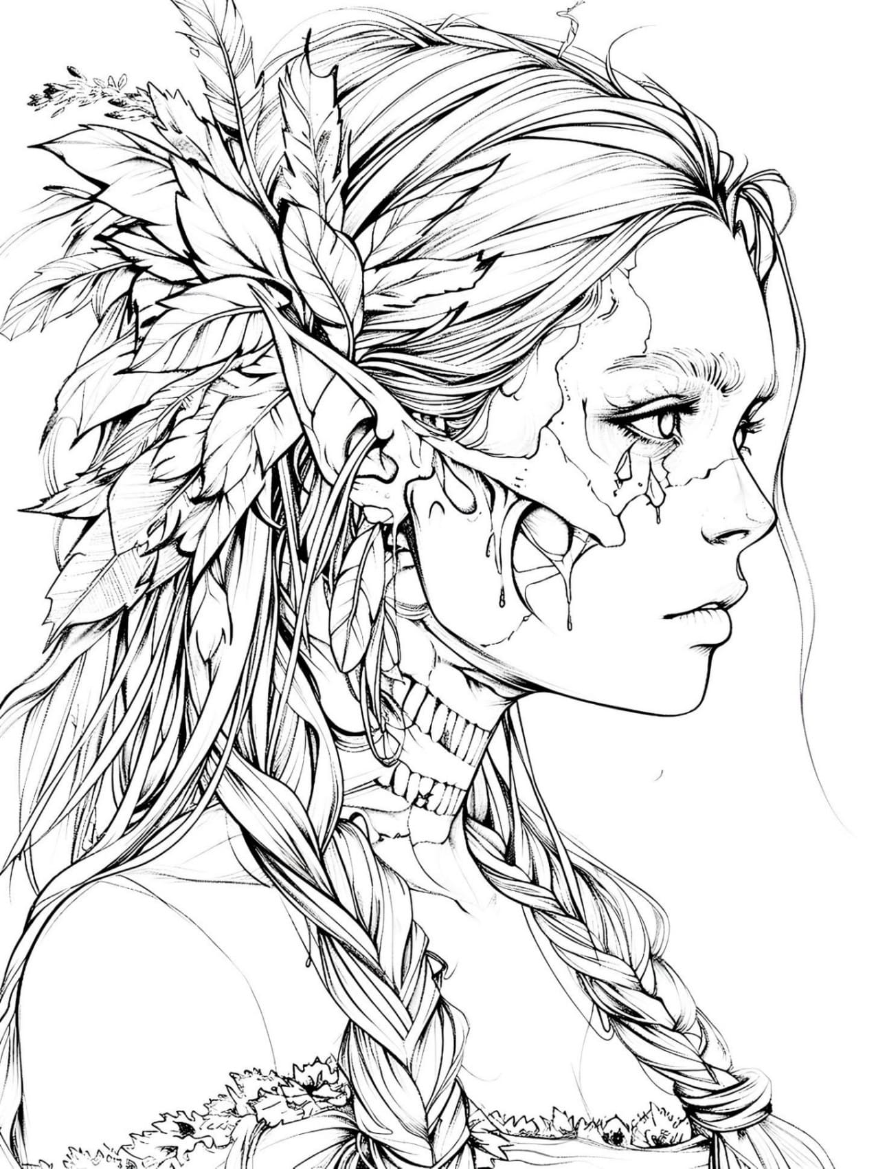 Fairy woman for adult coloring pages - free PDF printable