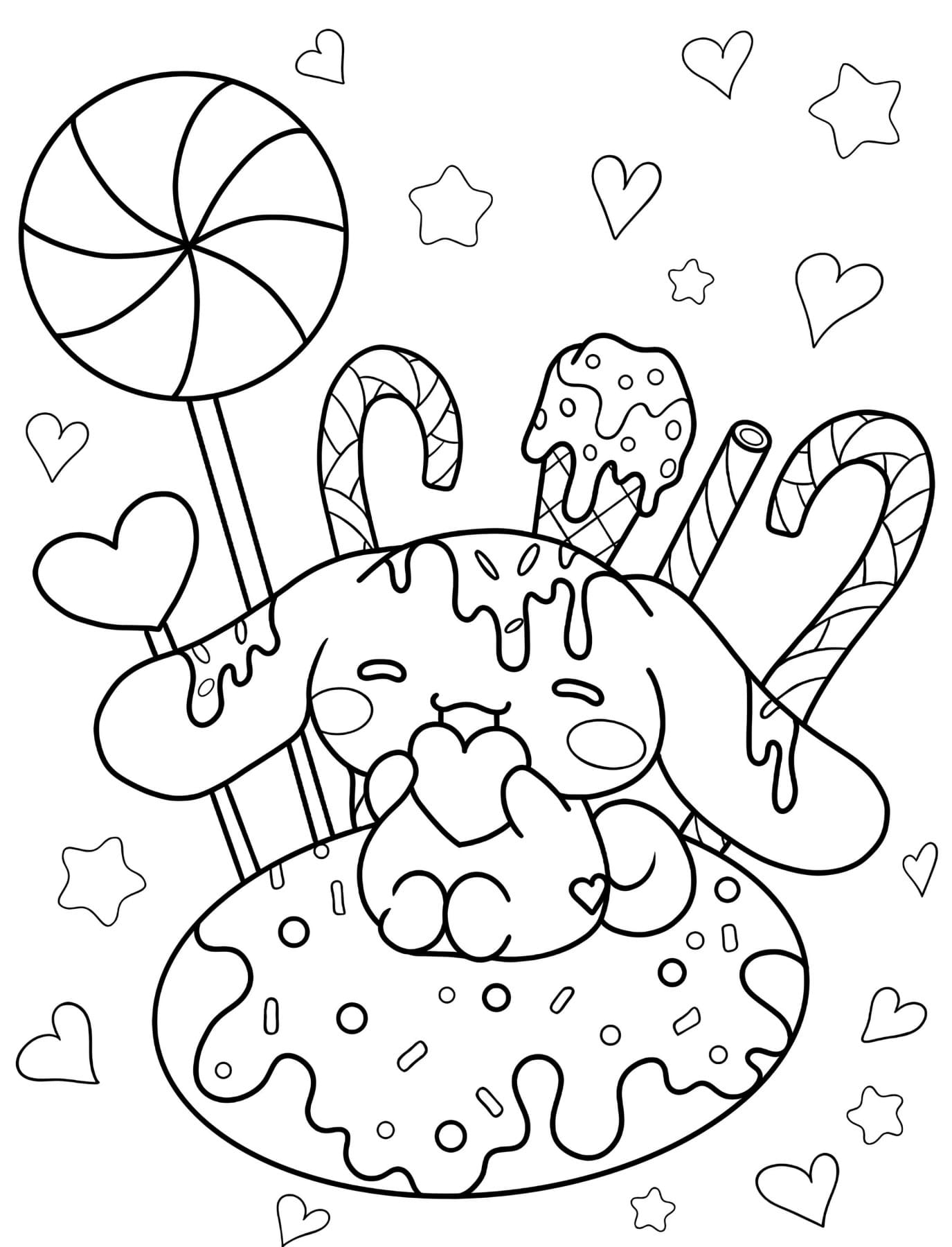 Free Cute Kawaii Coloring Pages for Kids PDF Printable