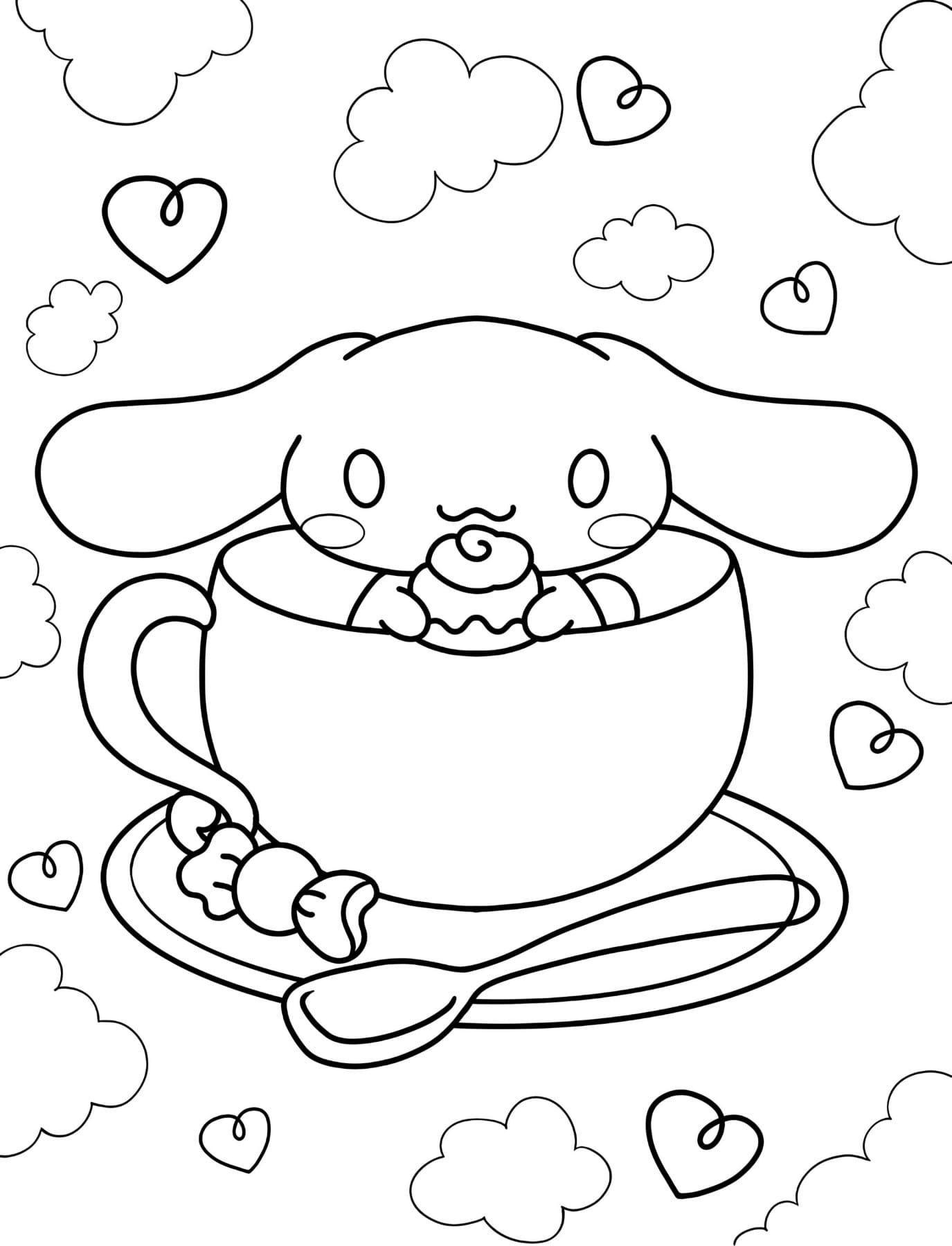 Free Cute Kawaii Coloring Pages for Kids PDF Printable