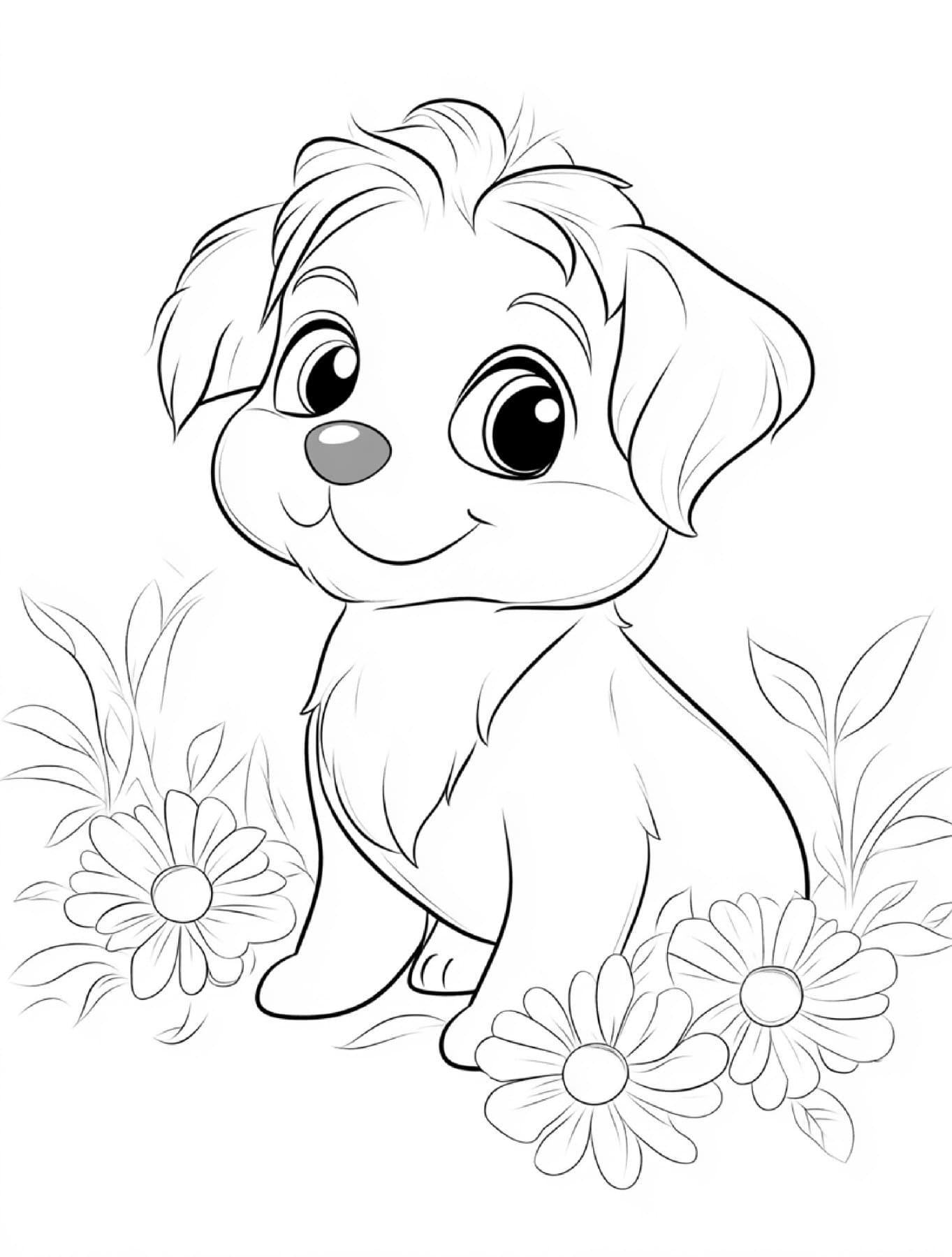 Puppy - Free Cute Animal Coloring Pages Printable