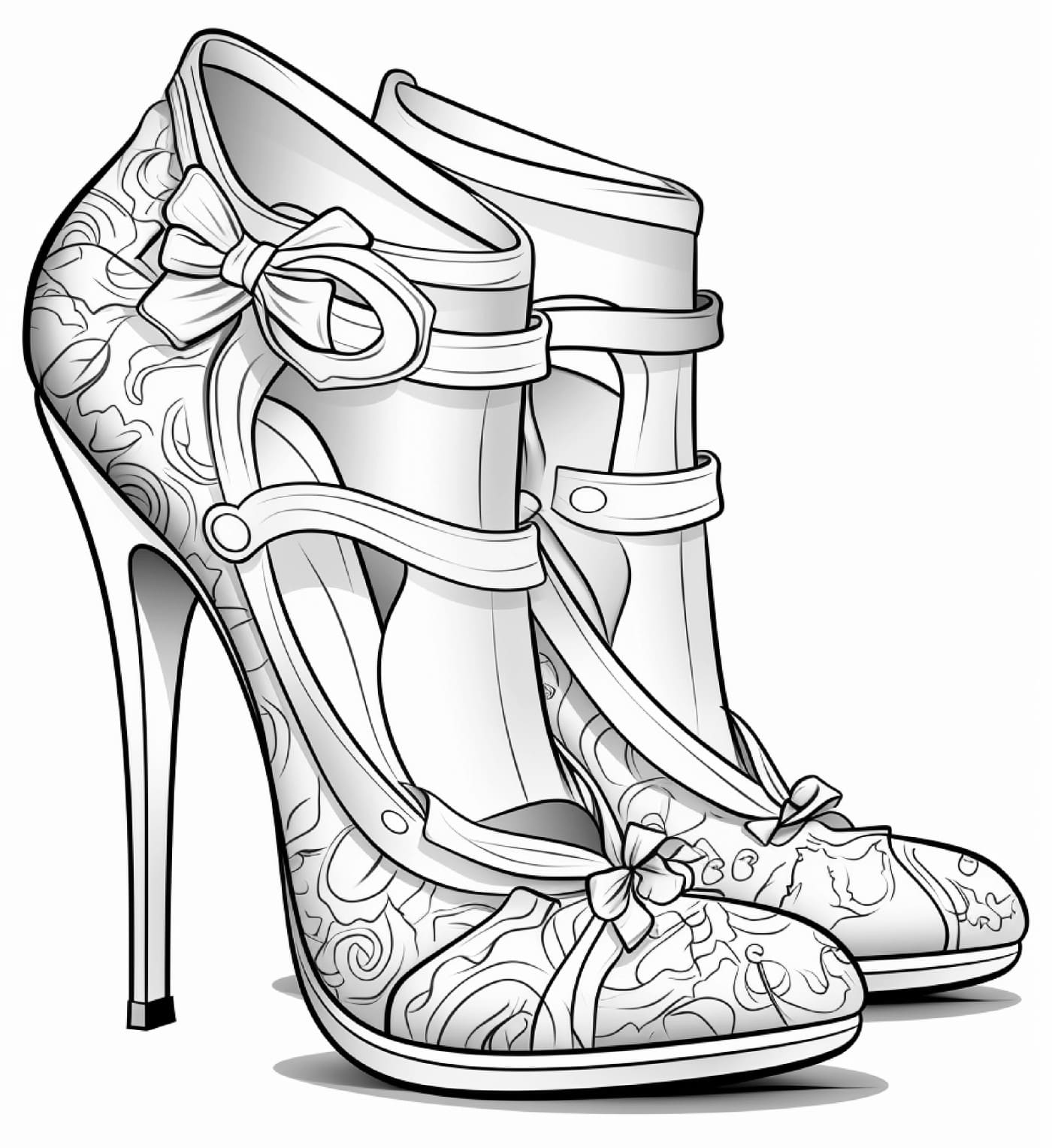 Fashion - free adult coloring pages PDF - Women's footwear