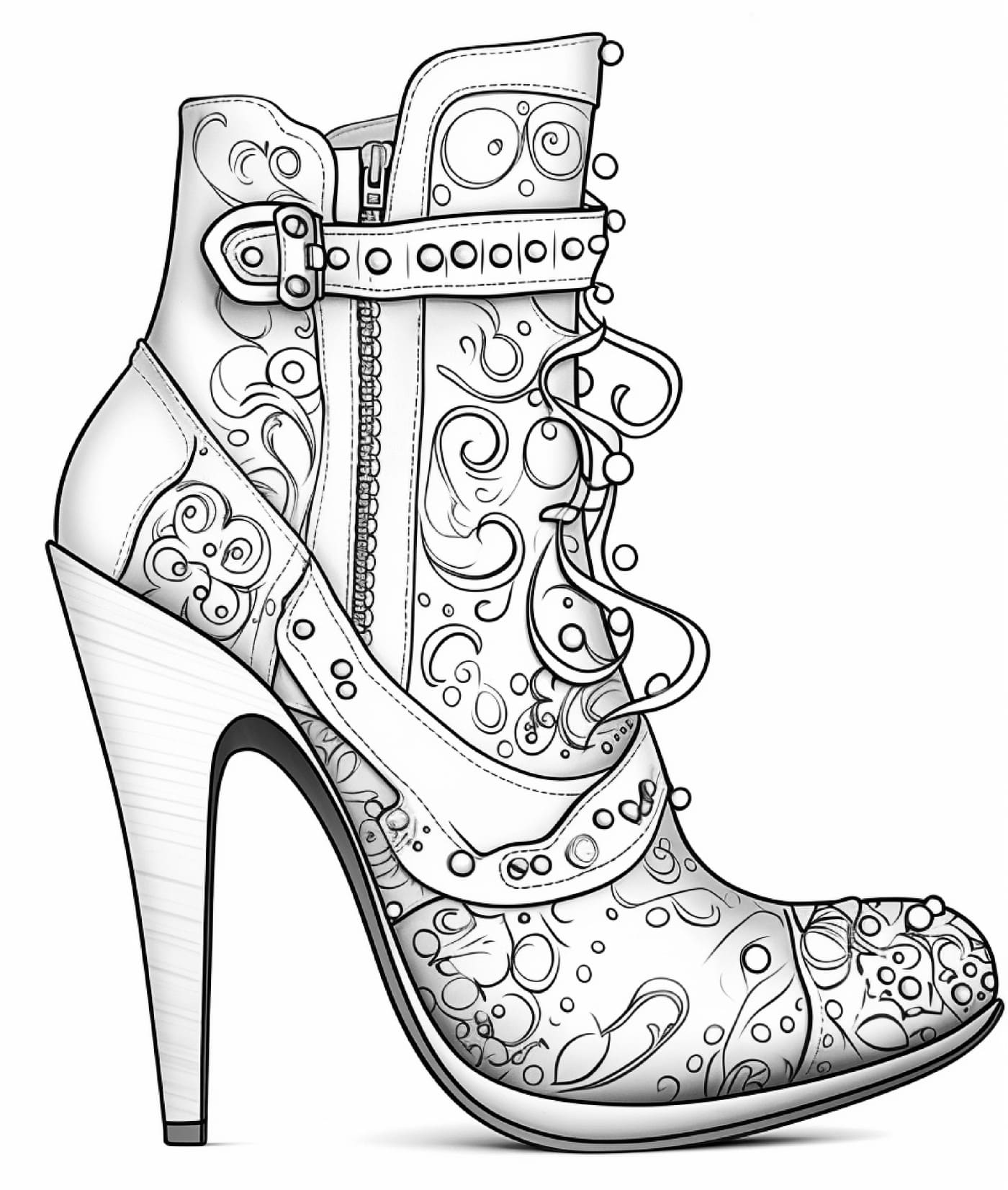 Fashion - Free printable adult coloring pages - Women's footwear