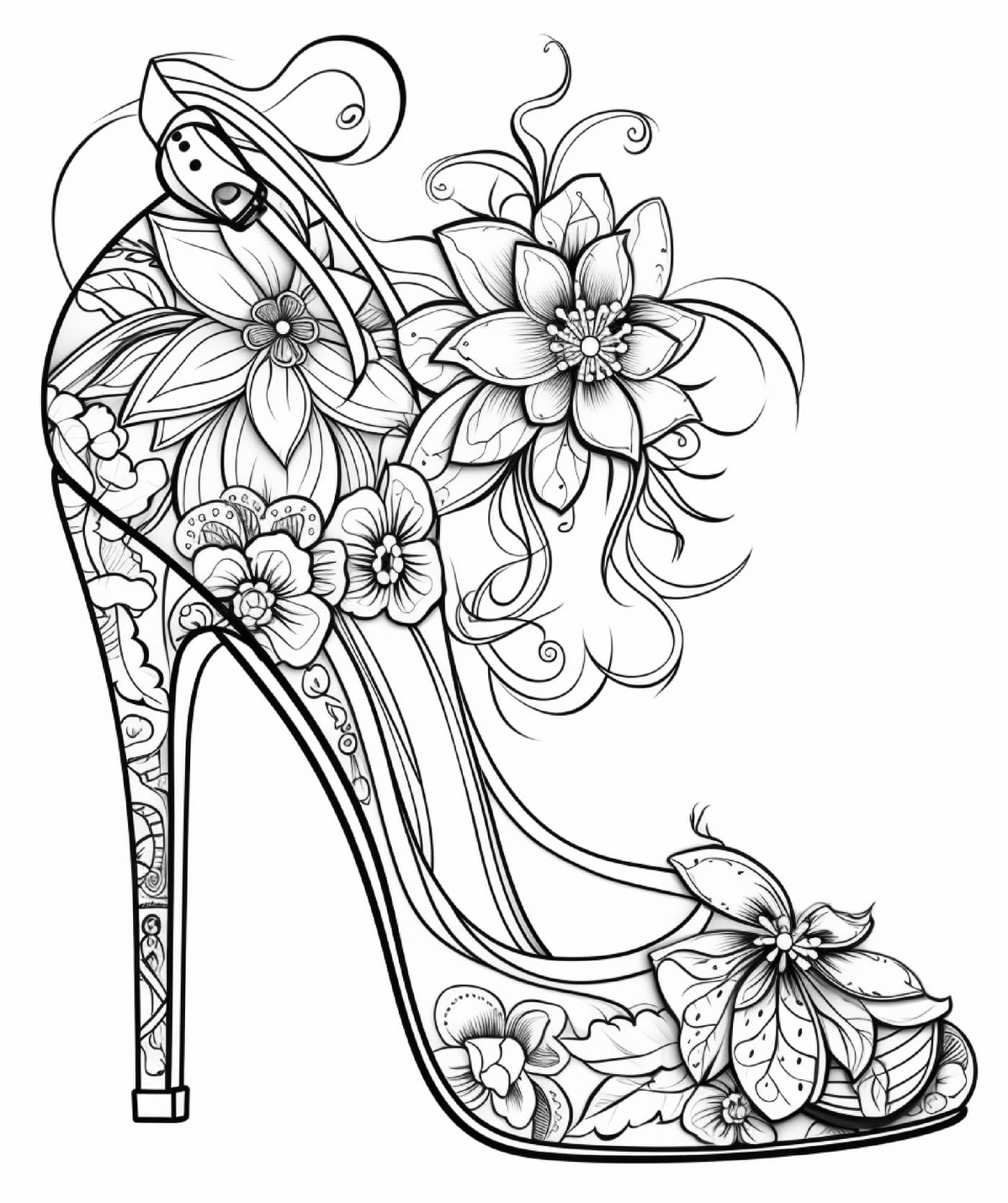 Fashion - Free printable adult coloring pages - Women's footwear