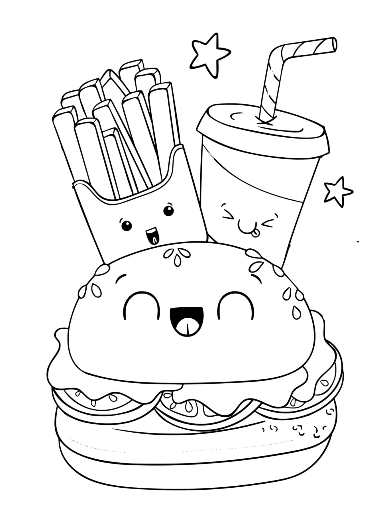 Kawaii Cute Coloring Page - Free PDF Printable