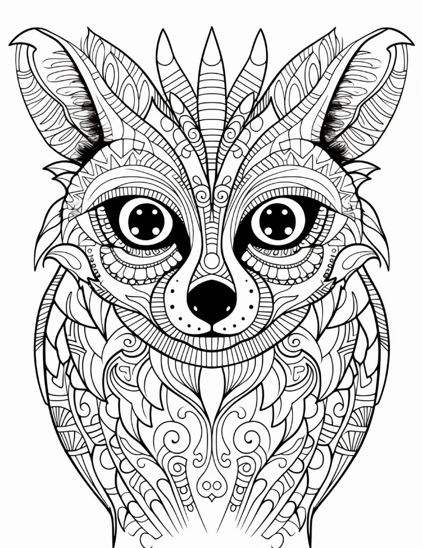 Lemur animal mandala coloring pages PDF printable for adult