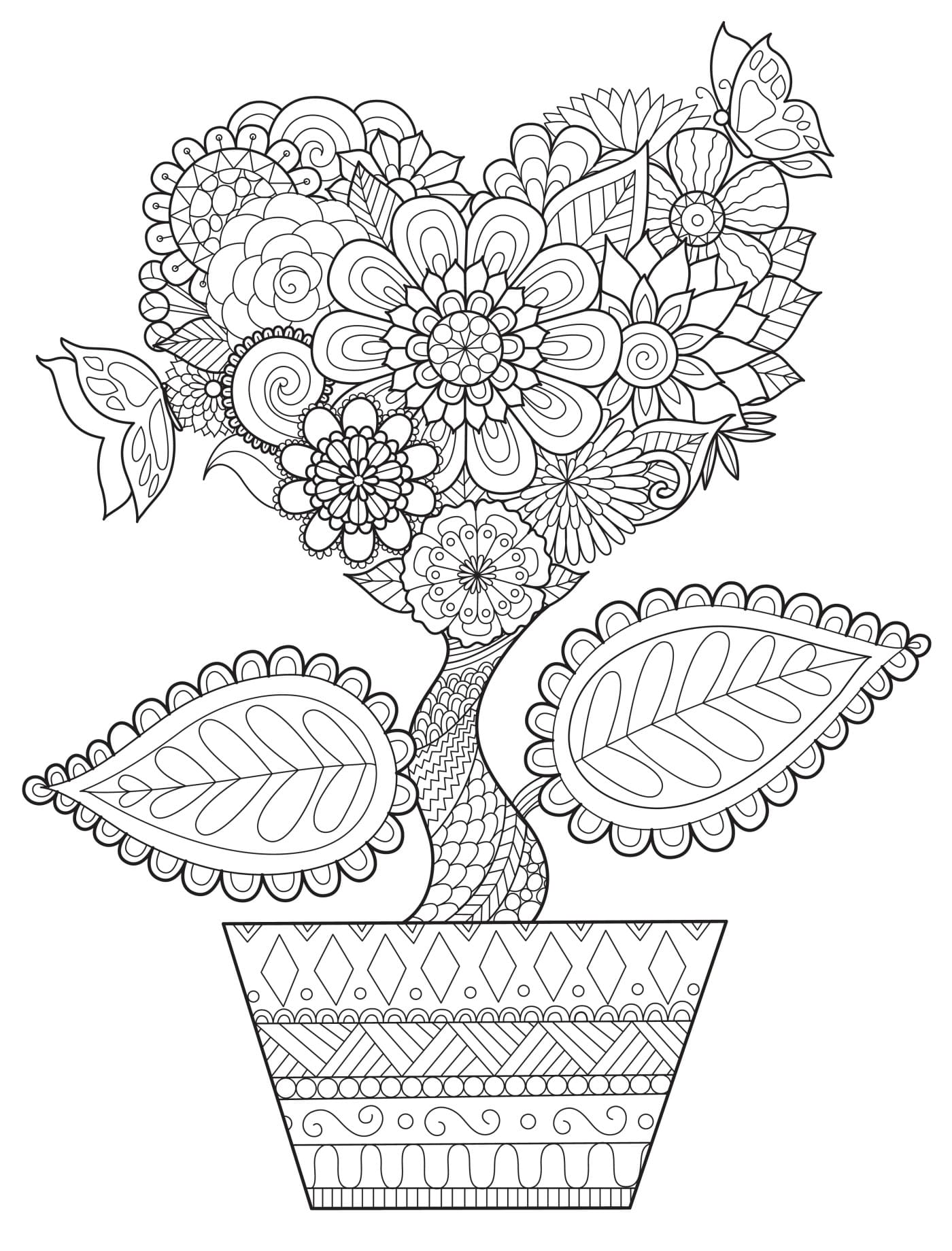Bonsai - Mandala coloring pages PDF printable for adult