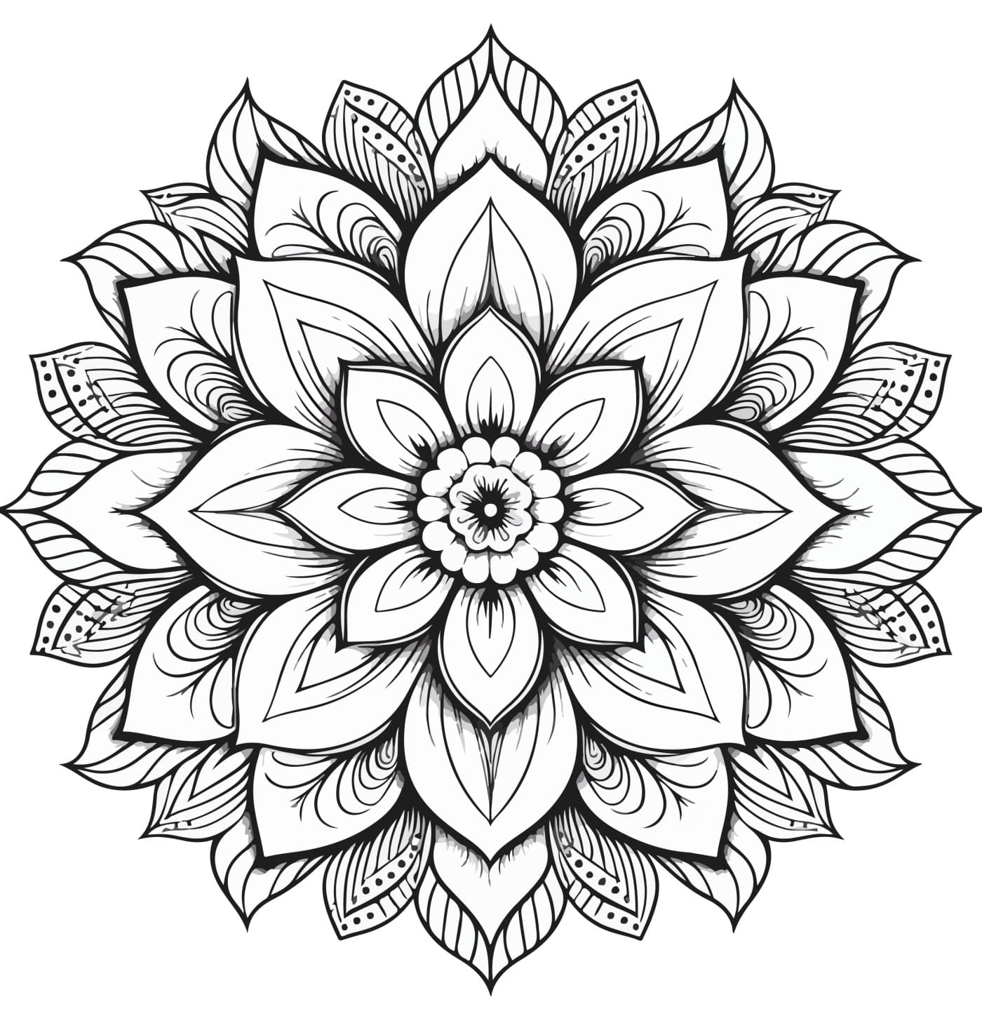 Mandala Flower Free Adult Coloring Pages Printable