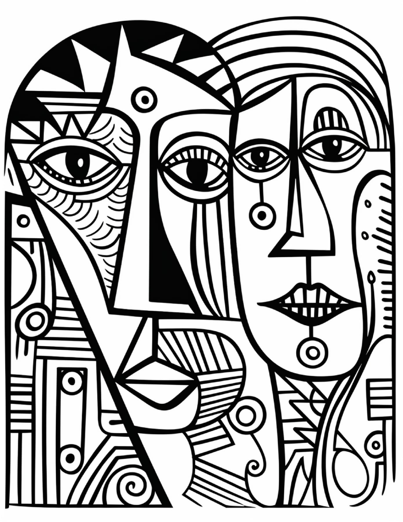 Picasso Painting - Free Printable Adult Coloring Pages