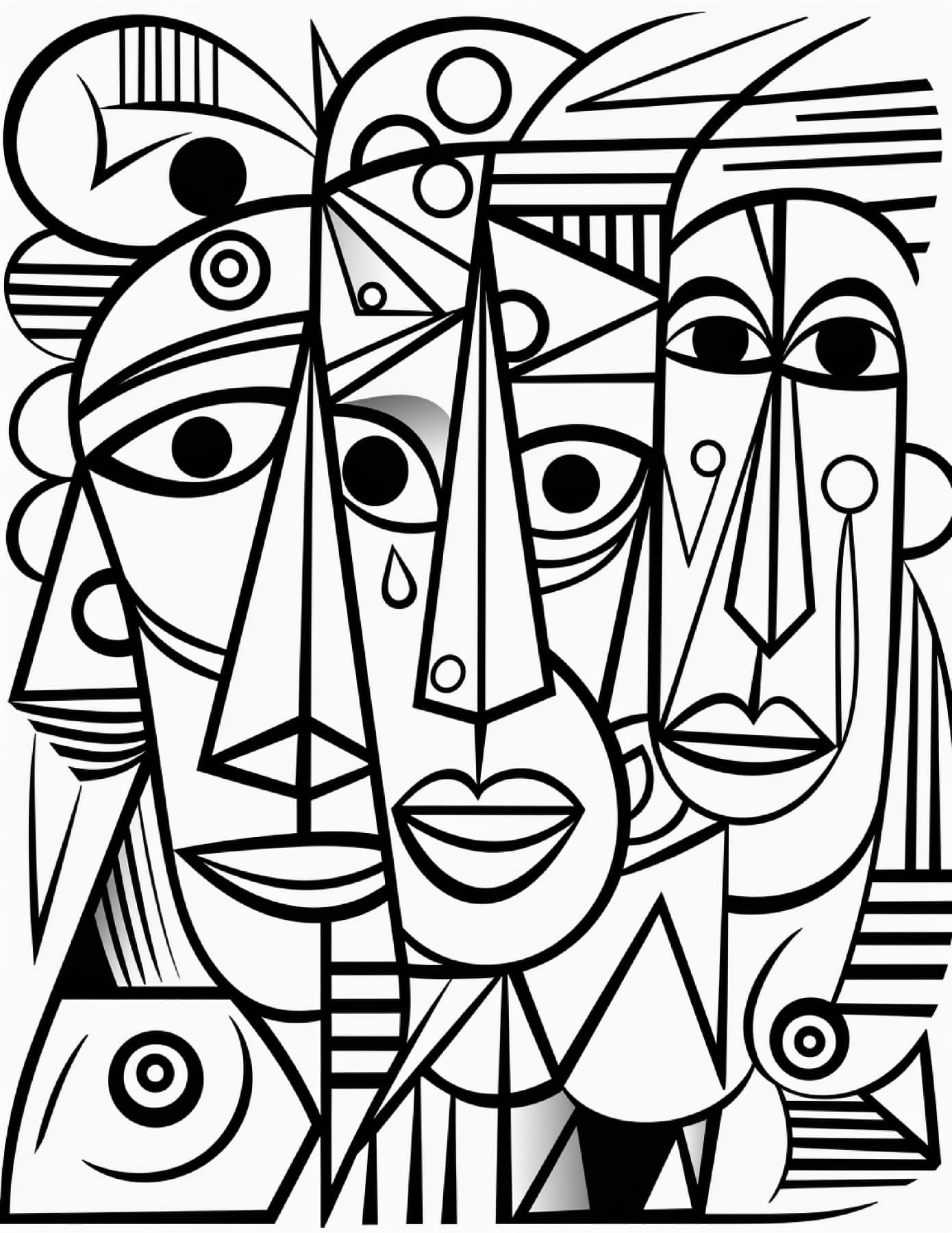 Picasso Painting - Free Printable Adult Coloring Pages