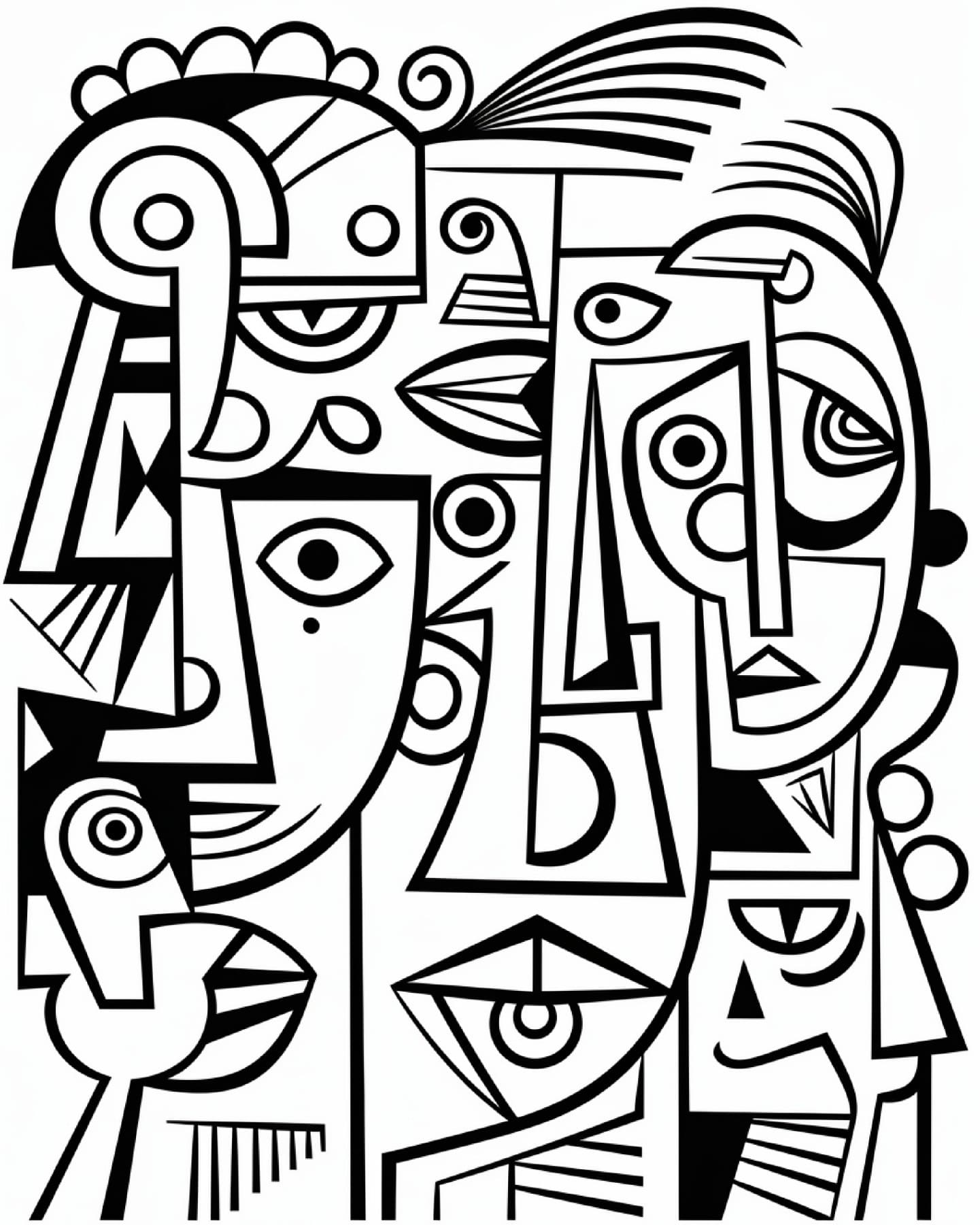 Free Printable Picasso - Adult Coloring Pages PDF