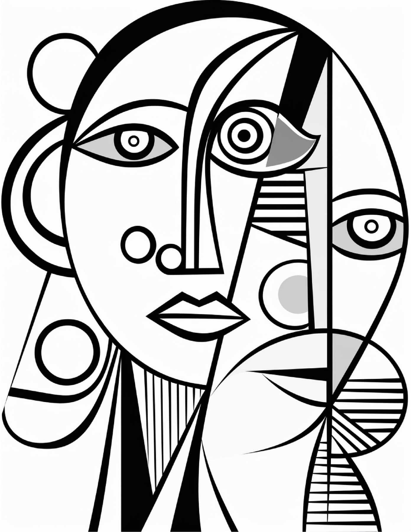 Picasso Painting - Free Printable Adult Coloring Pages