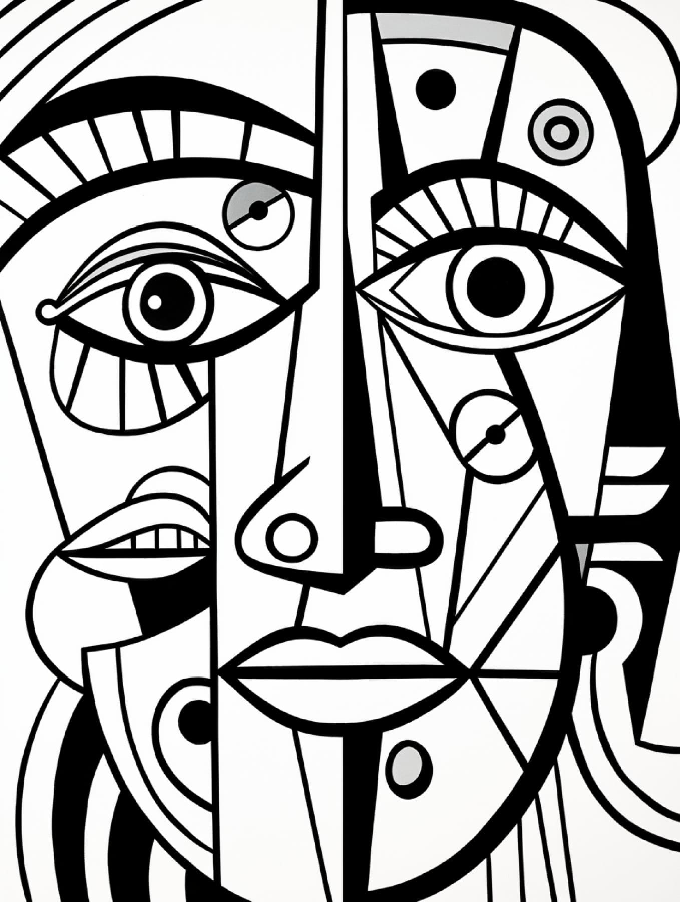 Picasso Painting - Free Printable Adult Coloring Pages