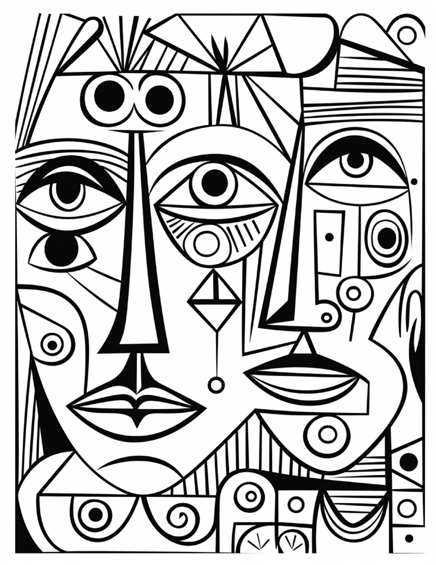 Picasso Painting - Free Printable Adult Coloring Pages