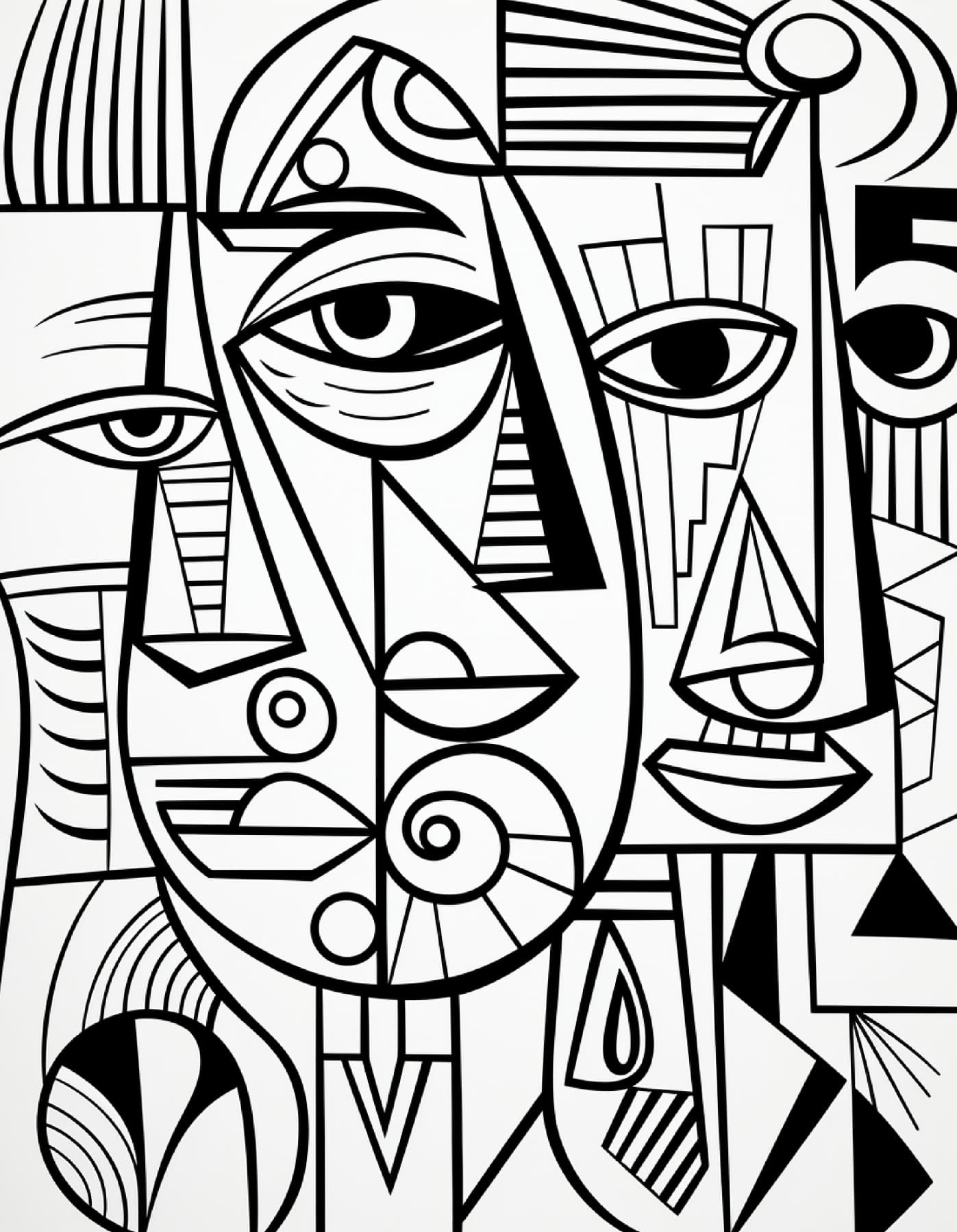 Picasso Painting - Free Printable Adult Coloring Pages