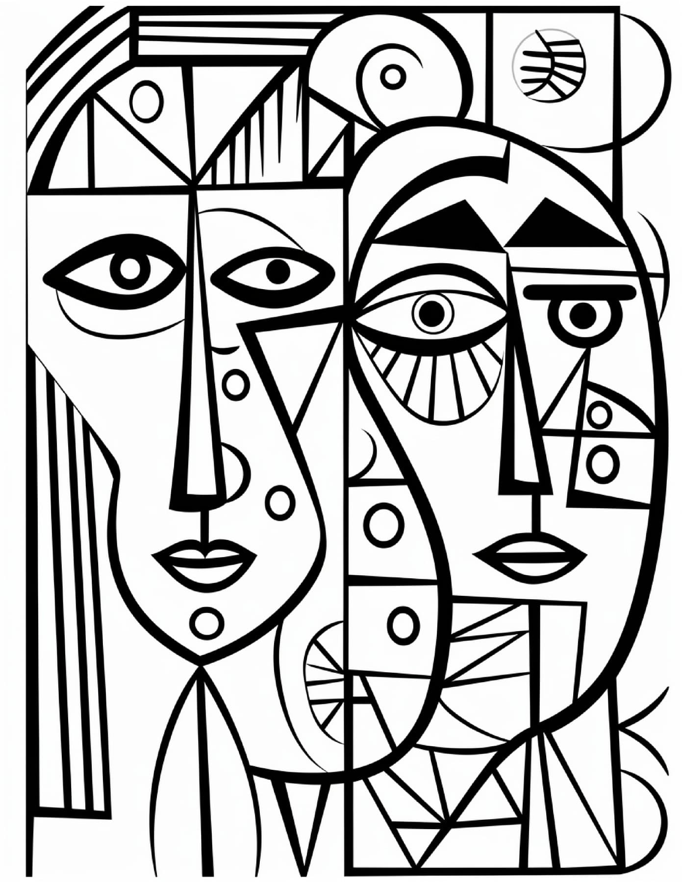 Picasso Painting - Free Printable Adult Coloring Pages