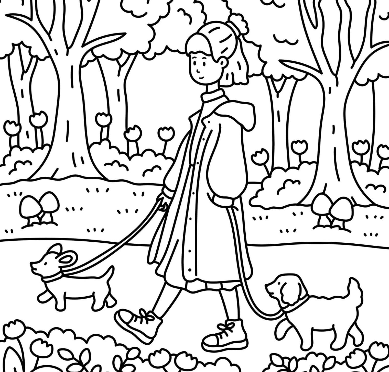 Cute Girl Relaxing Day Coloring Page - Free PDF Printable