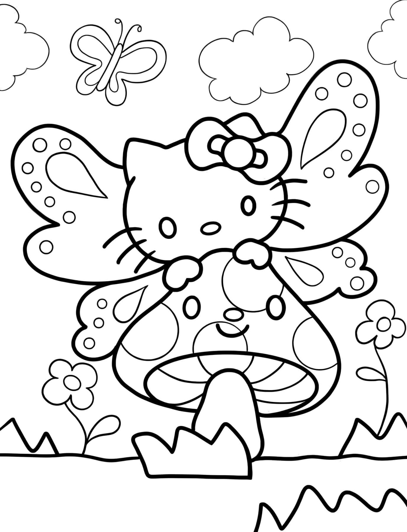 Hello Kitty Coloring Pages Free PDF Printable