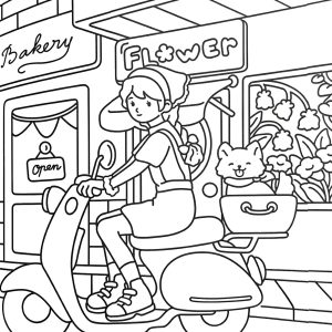Cozy Girl Colouring Pages - Free PDF Printable