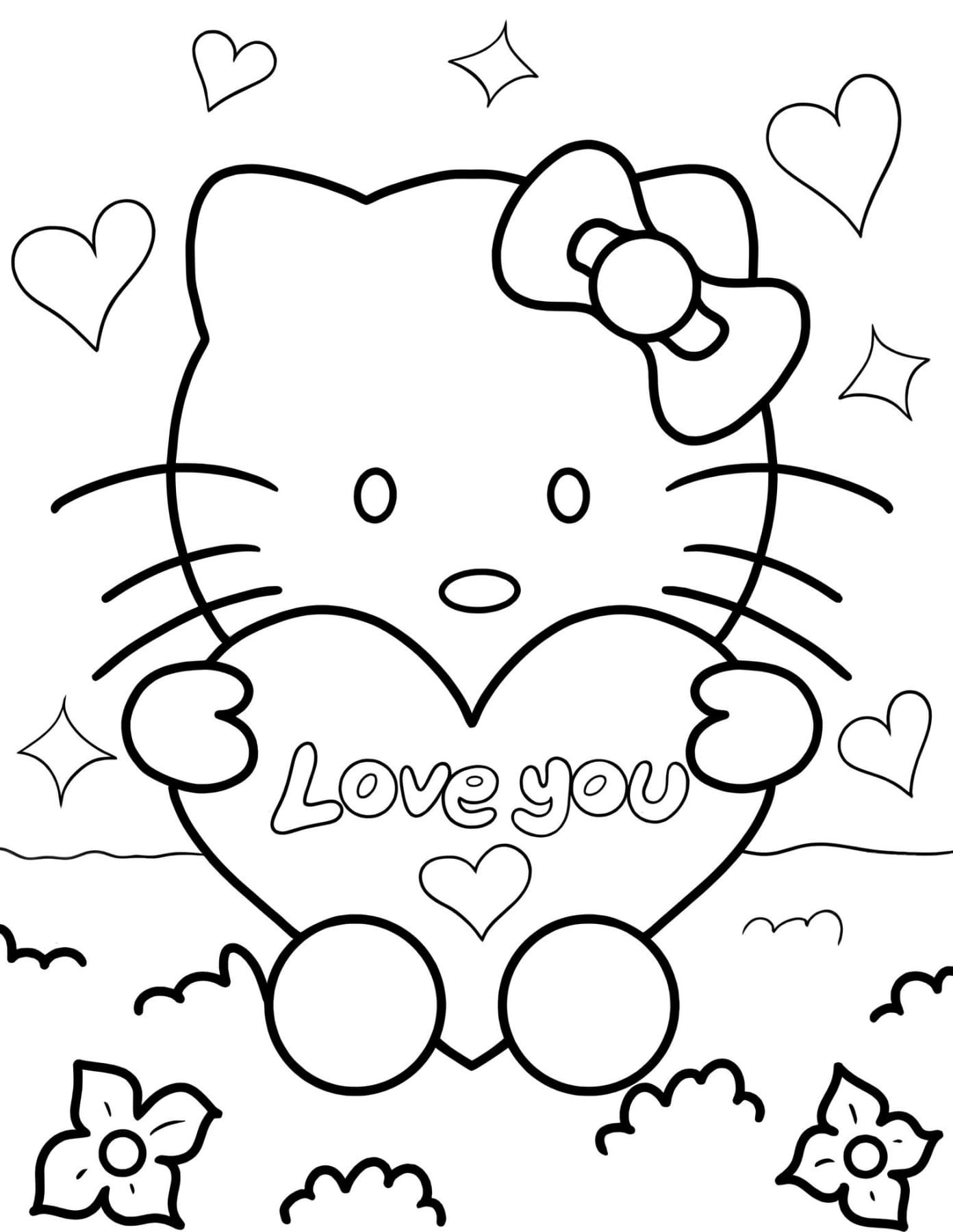 Hello Kitty Coloring Pages Free PDF Printable