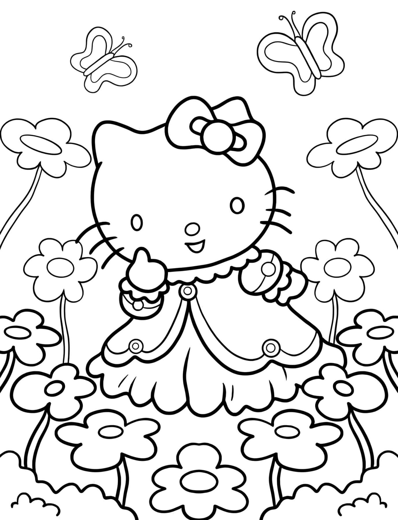 Hello Kitty Coloring Pages Free PDF Printable