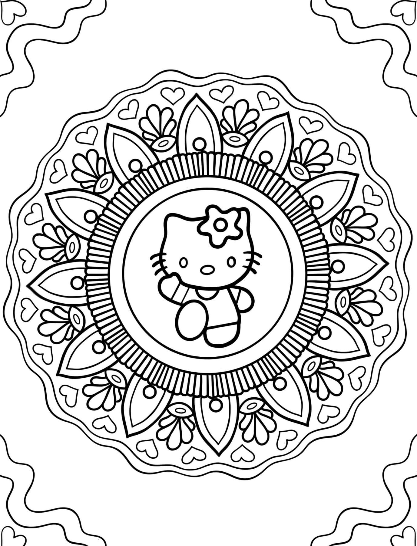 Hello Kitty Coloring Pages Free PDF Printable