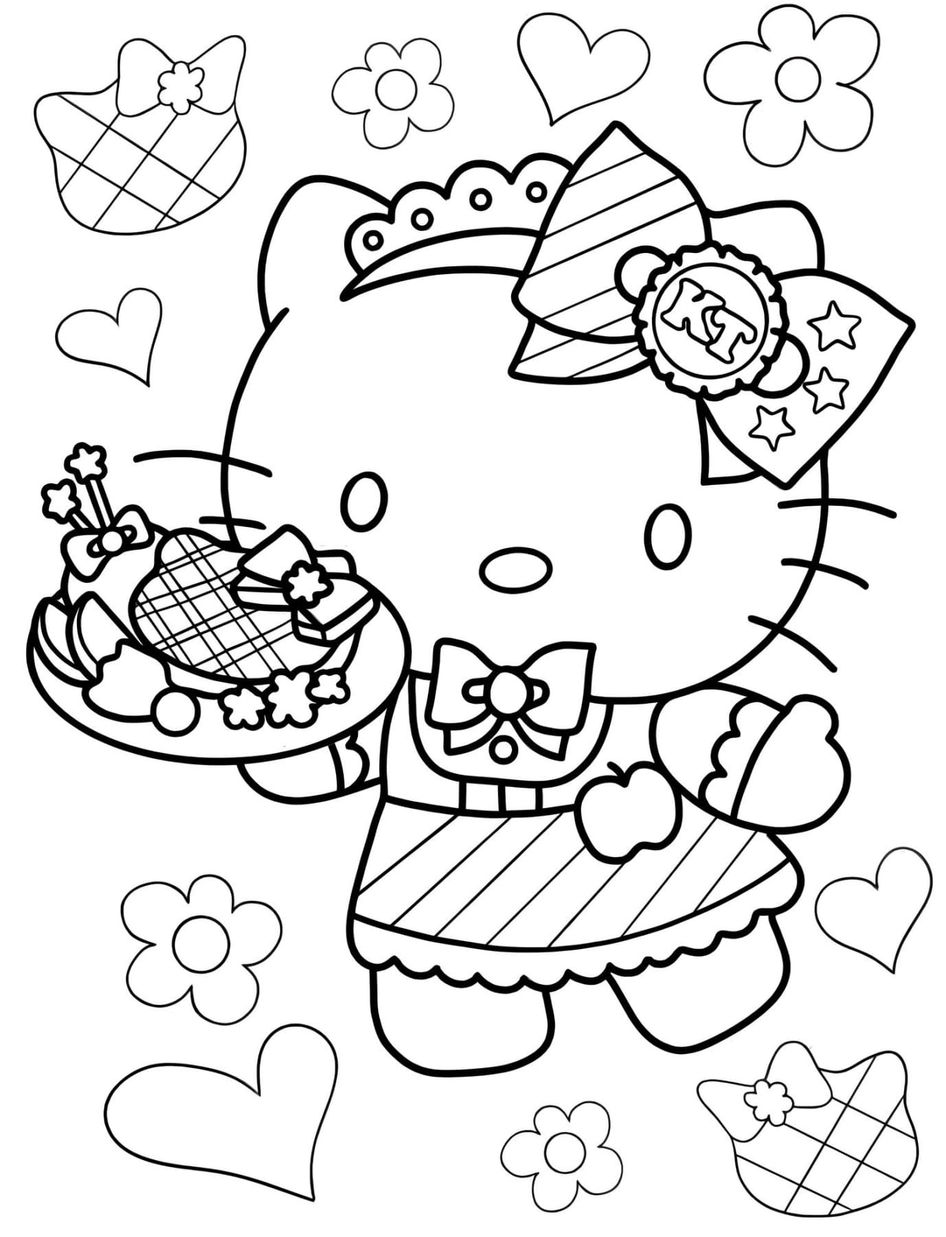 Hello Kitty Coloring Pages Free PDF Printable
