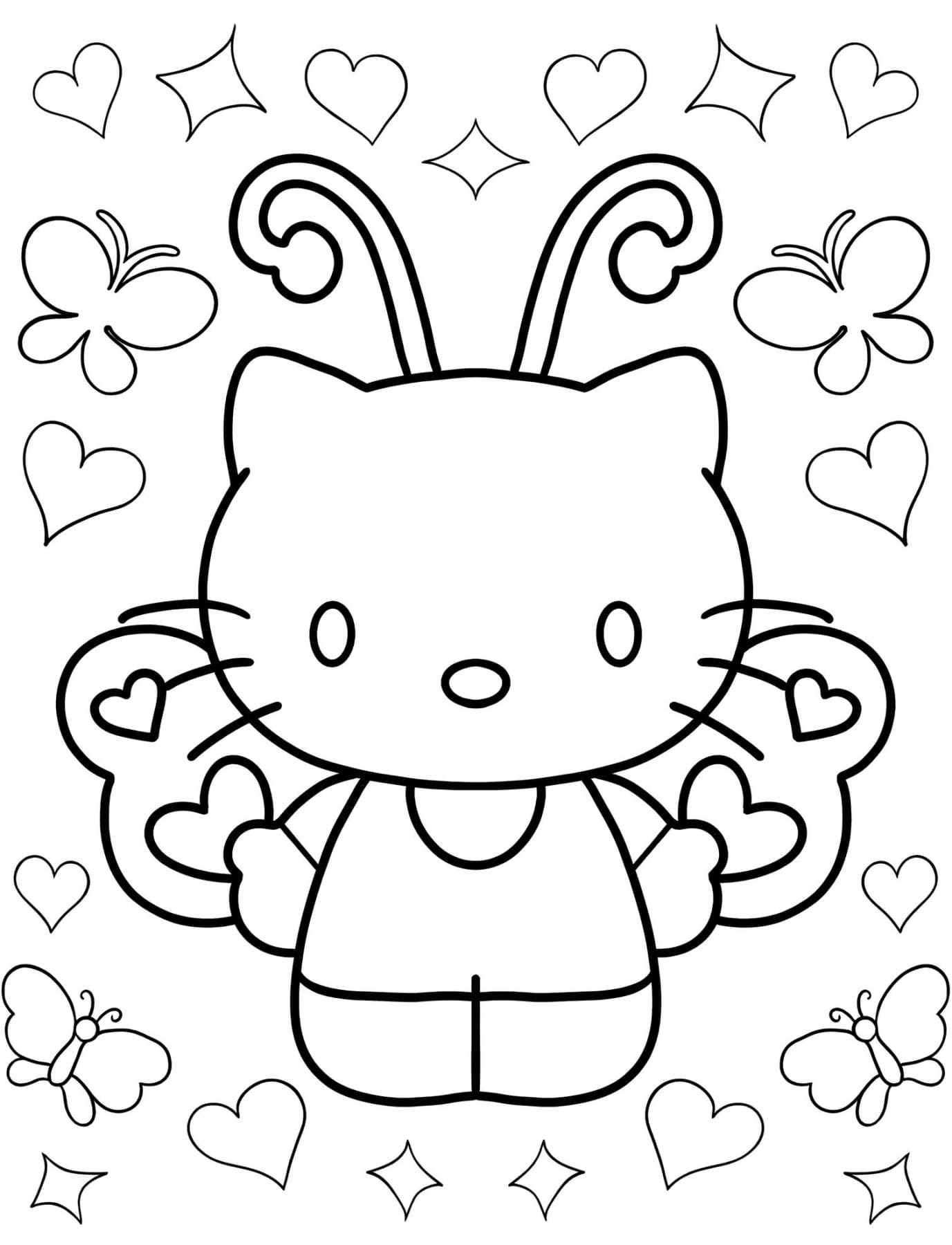Hello Kitty Coloring Pages Free PDF Printable