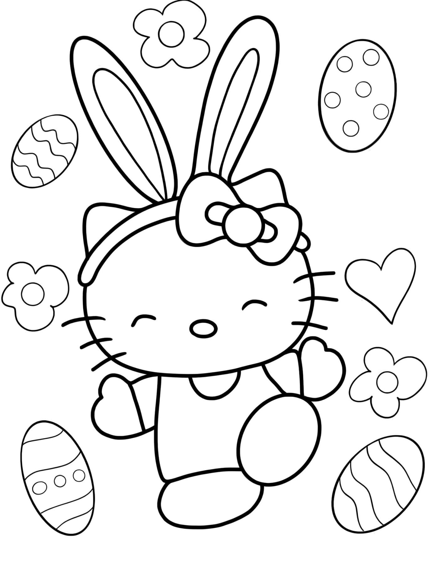 Hello Kitty Coloring Pages Free PDF Printable
