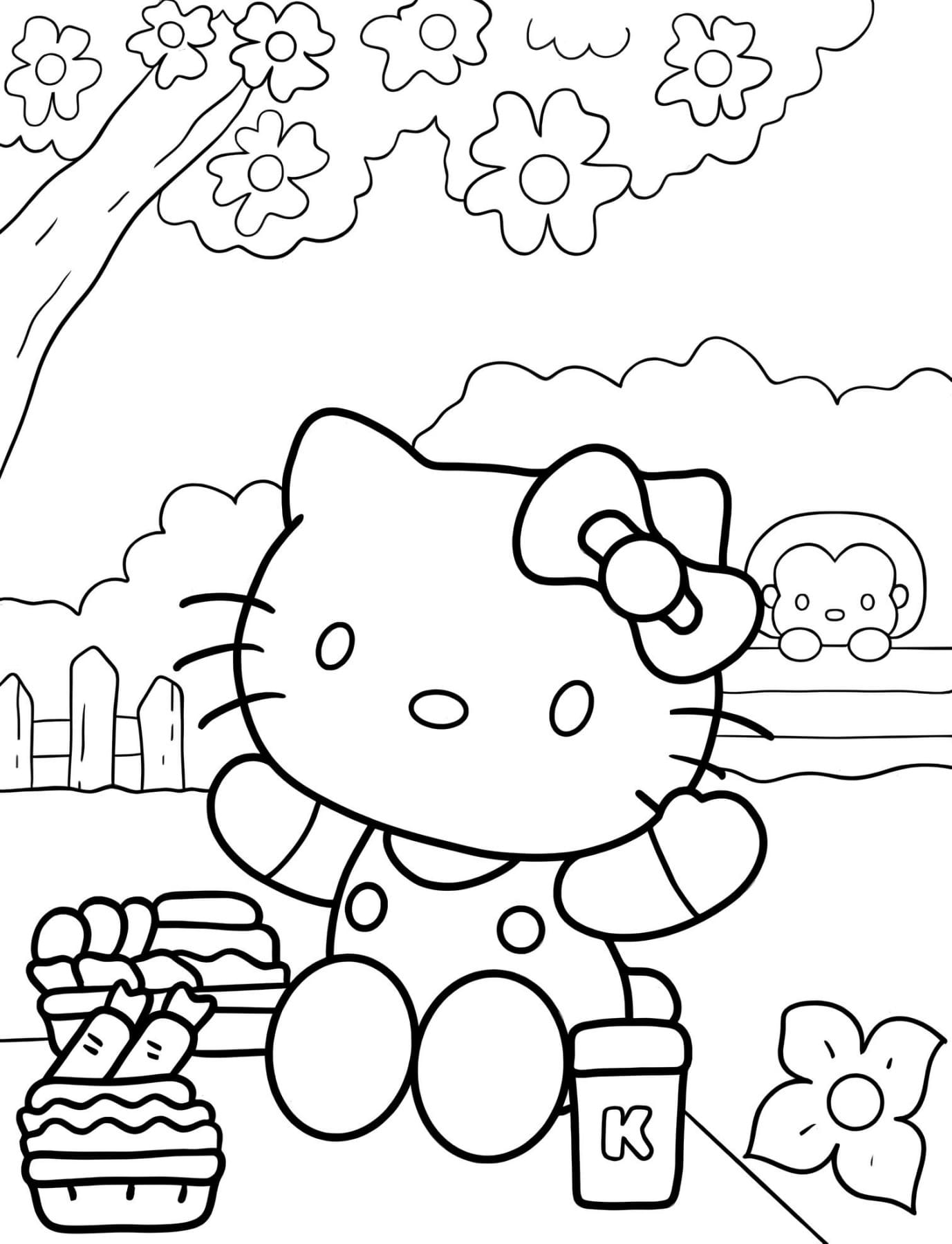 Hello Kitty Coloring Pages Free PDF Printable