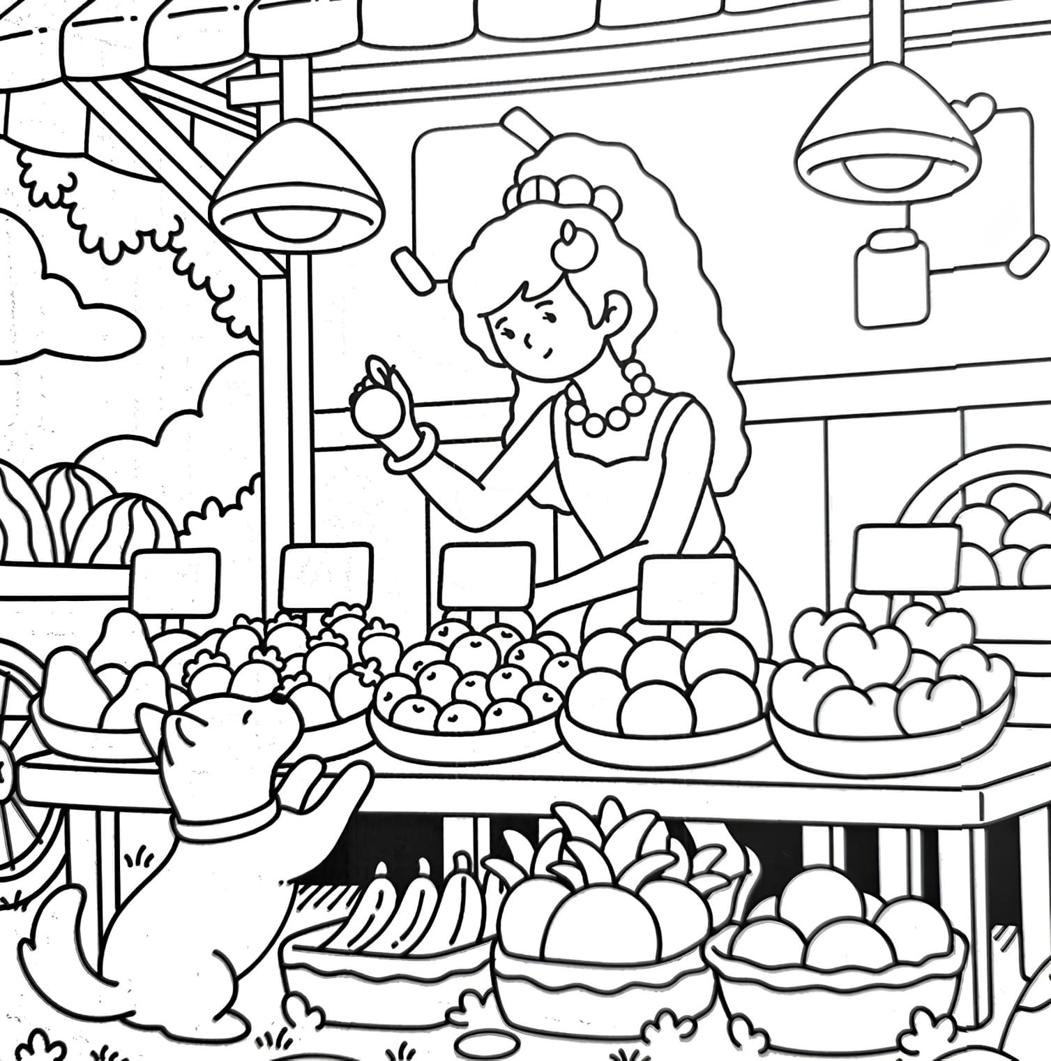 Cozy Girl Colouring Pages - Free PDF Printable