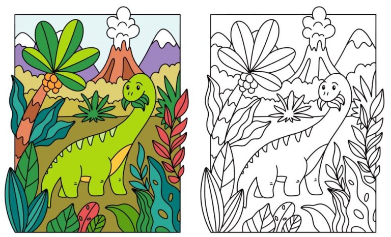 30 Desenhos de Dinossauros para Imprimir e Colorir - B20 Conteúdos Digitais