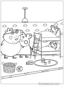 Peppa e Família Pig para colorir imprimir PDF