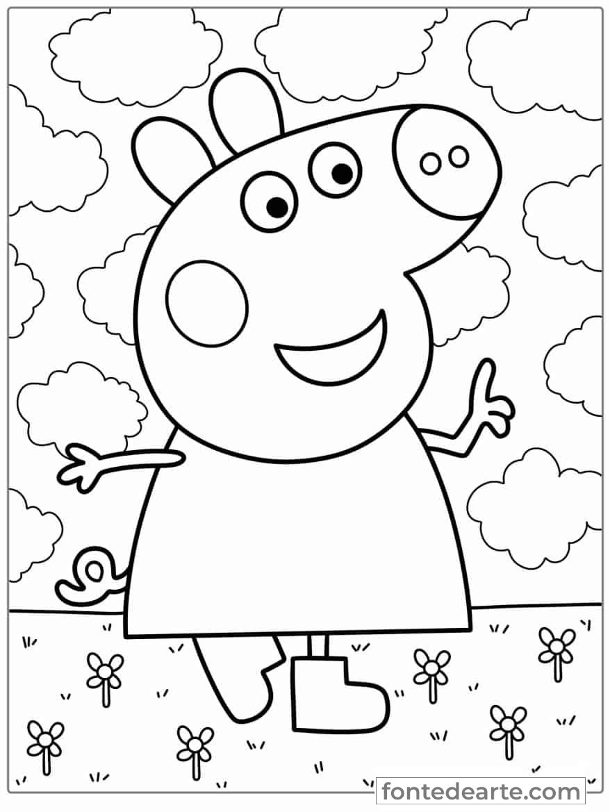 Desenho Peppa Pig para colorir imprimir PDF
