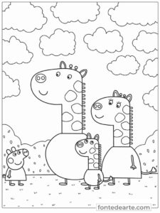 Girafas - Desenho Peppa Pig para colorir imprimir PDF