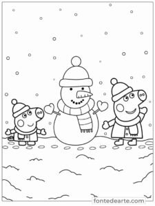 George e Peppa Pig para colorir imprimir PDF