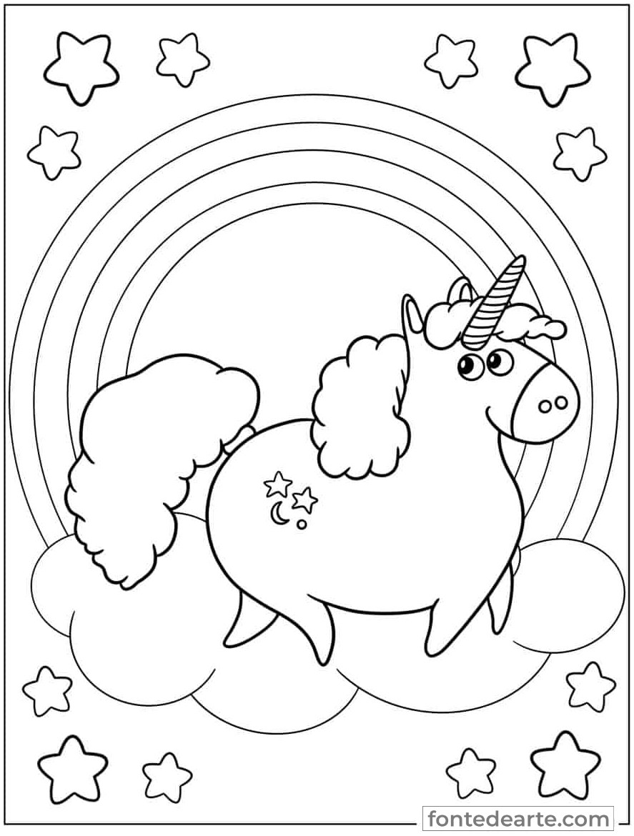 Desenho Unicórnio para colorir - imprimir PDF