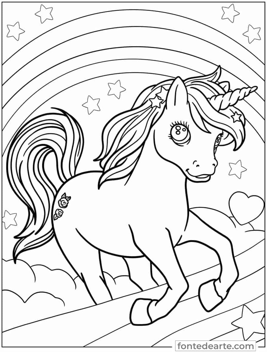 Desenho Unicórnio para colorir - imprimir PDF