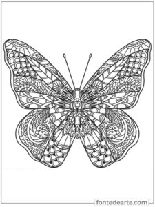 Borboleta mandala para colorir