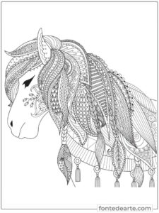Cavalo mandala para colorir
