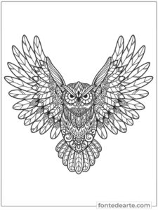 Coruja mandala para colorir