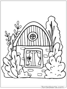 Casinha aconchegante para colorir Desenhos de Casinha para colorir e pintar imprimir PDF
