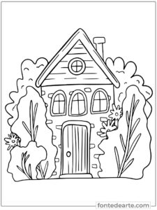 Casinha aconchegante para colorir Desenhos de Casinha para colorir e pintar imprimir PDF