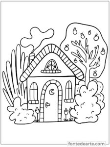 Casinha aconchegante para colorir Desenhos de Casinha para colorir e pintar imprimir PDF