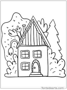 Casinha aconchegante para colorir Desenhos de Casinha para colorir e pintar imprimir PDF