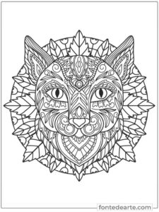 Pantera mandala para colorir