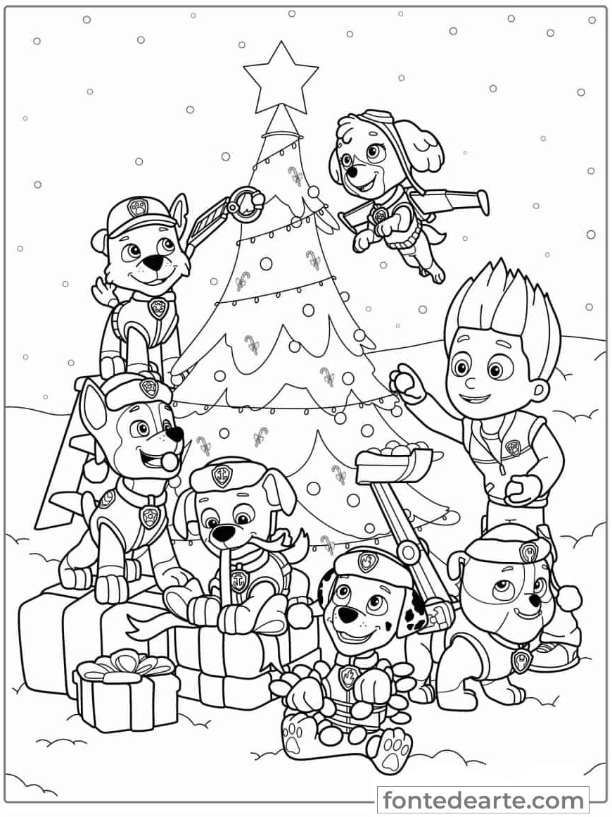 Desenho Patrulha Canina para colorir e pintar - imprimir PDF