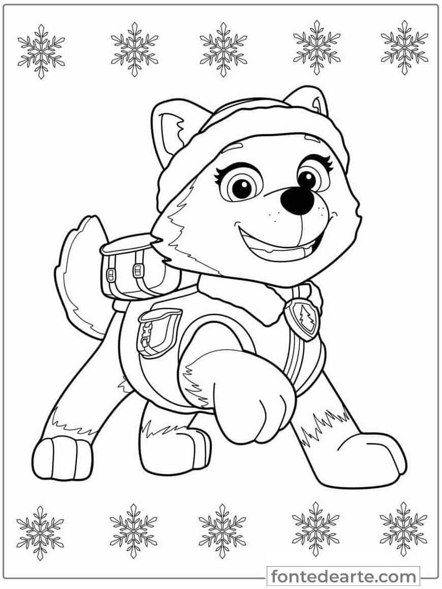 Desenho Patrulha Canina para colorir e pintar - imprimir PDF