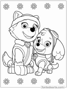 Desenho Patrulha Canina para colorir e pintar - imprimir PDF