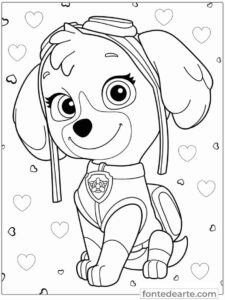 Desenho Patrulha Canina para colorir e pintar - imprimir PDF