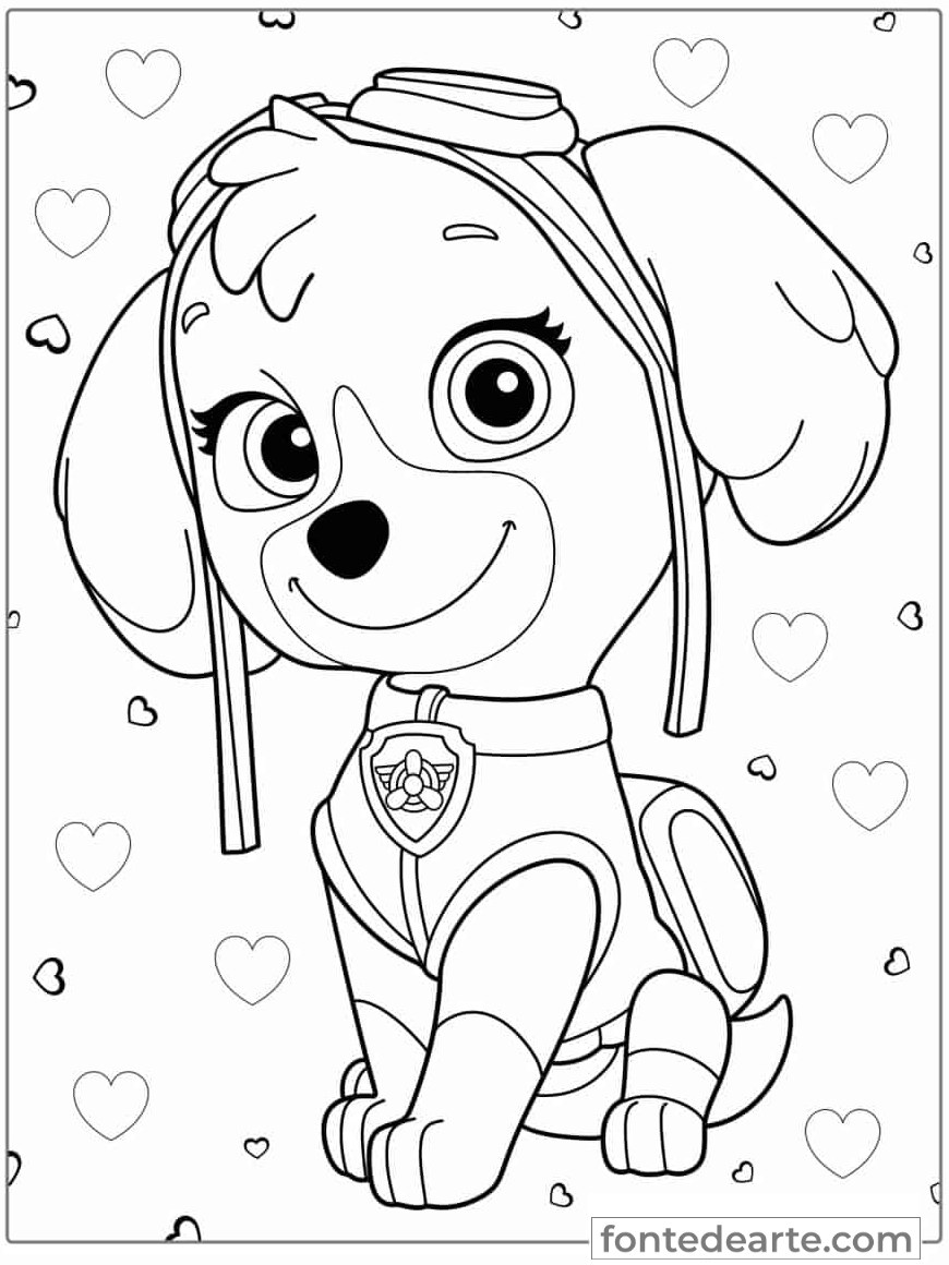 Desenho Patrulha Canina para colorir e pintar - imprimir PDF
